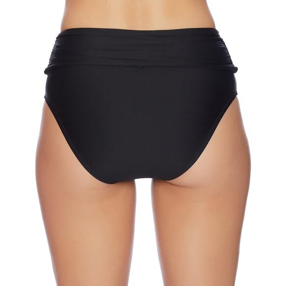 Athena - Hey There Stud Fold Over High Waist Bikini Bottom Black sz 14 - Picture 2 of 2